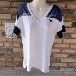 ✨3 for $15 - Victoria’s Secret PINK faded blue camo oversized t-shirt in small